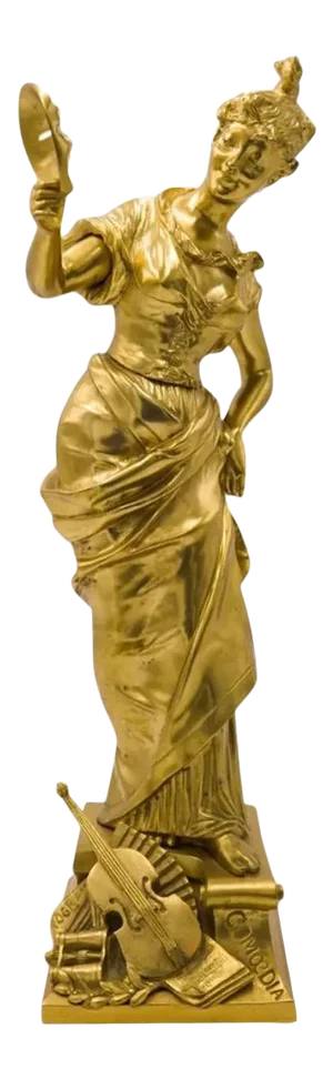 Early 20th Century Figurative Female Doré Bronze Sculpture by Victor Rousseau