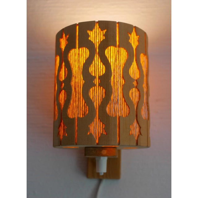 Vintage Scandinavian Pine Sconces, 1975, Set of 2 For Sale - Image 10 of 11
