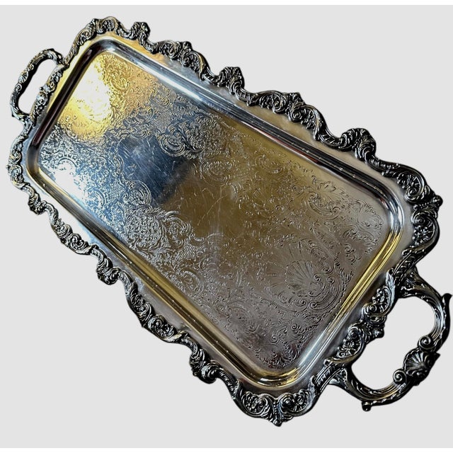 Vintage Towle Silversmiths Rectangular Serving Tray For Sale - Image 10 of 12