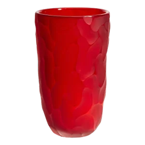Hand Blown Murano Moon Vase in Ruby Red Medium