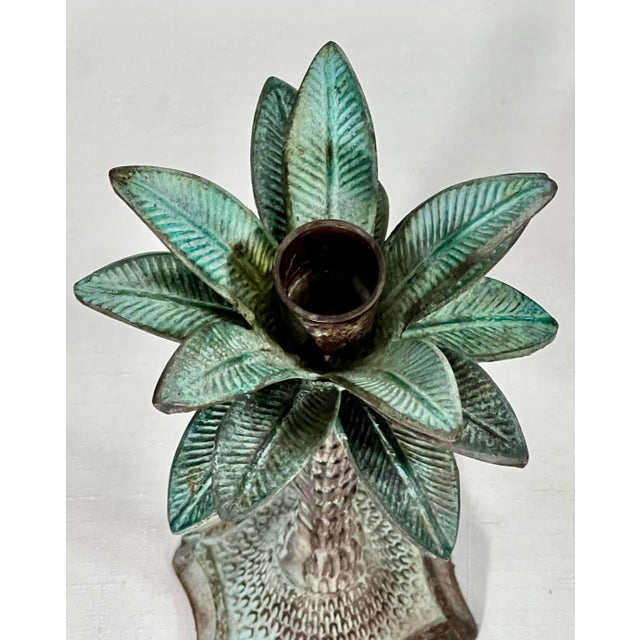 Mid 20th Century Palm Beach Regency Palm Tree Candlestick Holder For Sale - Image 5 of 6