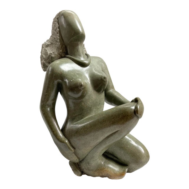 Large Mid-Century Modern Vintage Nude Stone Figural Sculpture Statue For Sale