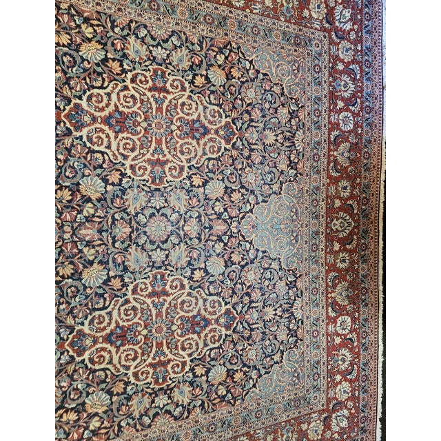 Large Antique Hand-Knotted Kashan Rug, 1930s For Sale - Image 9 of 13