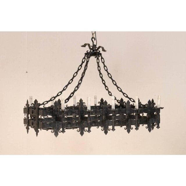 Mid 20th Century Italian Black Forged Iron Rectangular Shaped ...