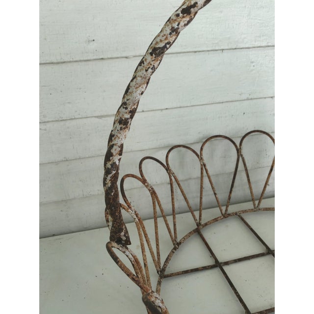 Antique French Wrought Iron Garden Basket or Jardiniere For Sale - Image 4 of 7