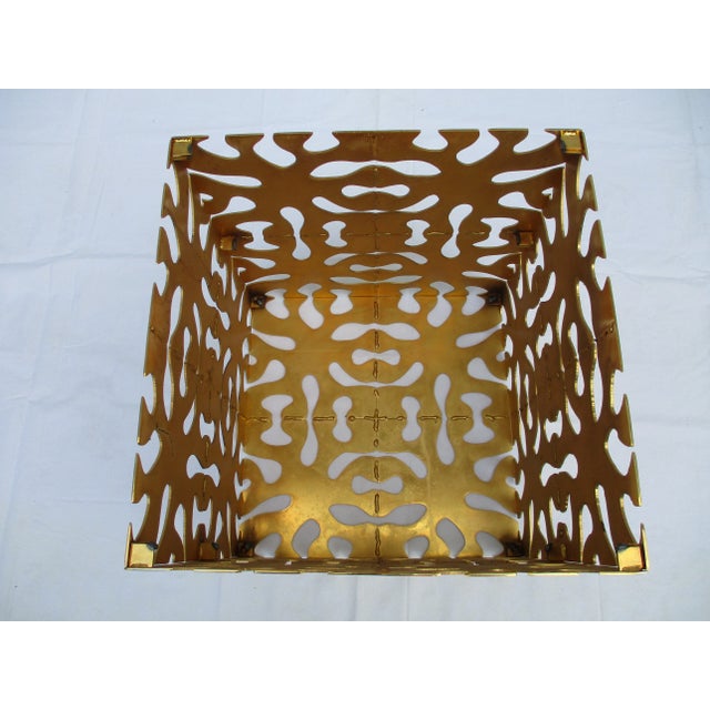 70's Square Metal and Glass Puzzle Cube Coffee Table -Attributed to TriMark For Sale - Image 9 of 11
