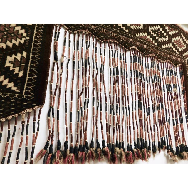 Traditional 1940s Hand-Knotted Turkoman Door Hanger For Sale - Image 3 of 11