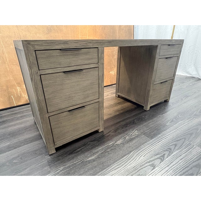 Restoration Hardware Rh Laguna Storage Desk – Grey Driftwood For Sale - Image 4 of 18