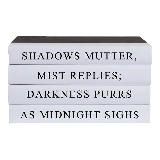 Decorative Books - Quote Book Stack - "Shadows Mutter" For Sale
