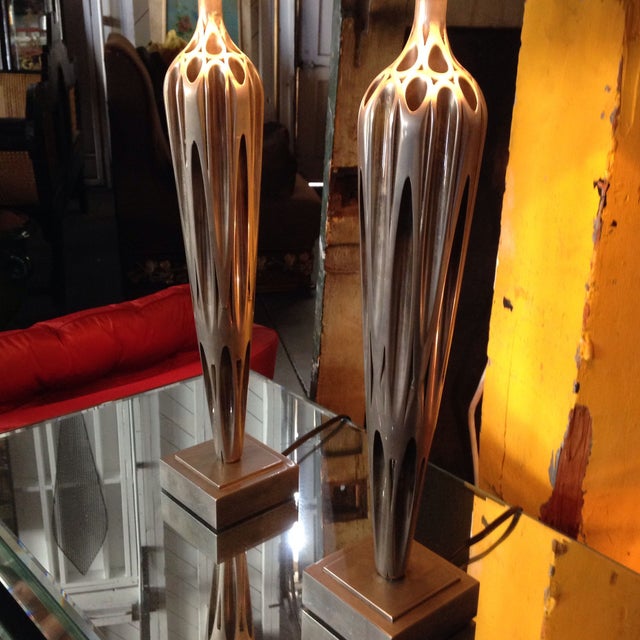 Steel Art Deco Lamps A Pair Chairish