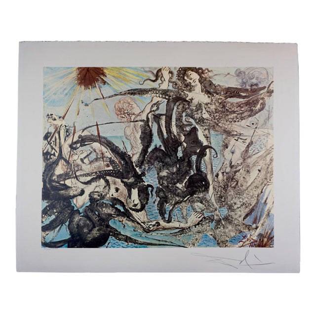 Dali Triumph of the Sea Hand Signed Numbered Lithograph Surreal Rare Art For Sale
