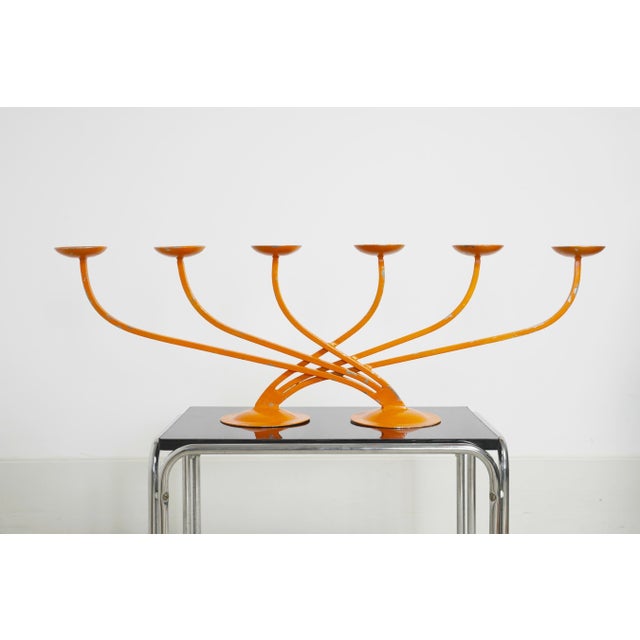 Vintage Orange Metal Candleholder, 1970s For Sale - Image 11 of 11