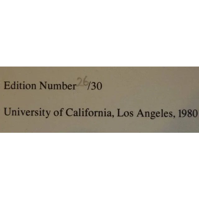 Wood American Modern Drawing of Deck Chair by Ucla Graphic Workshop For Sale - Image 7 of 9