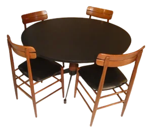 Table and 4 Rosewood Chairs, Italy, 1950s, Set of 5