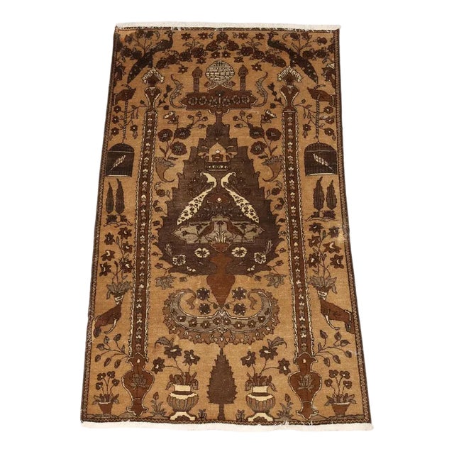 Antique Turkish Cotton and Wool Rug For Sale