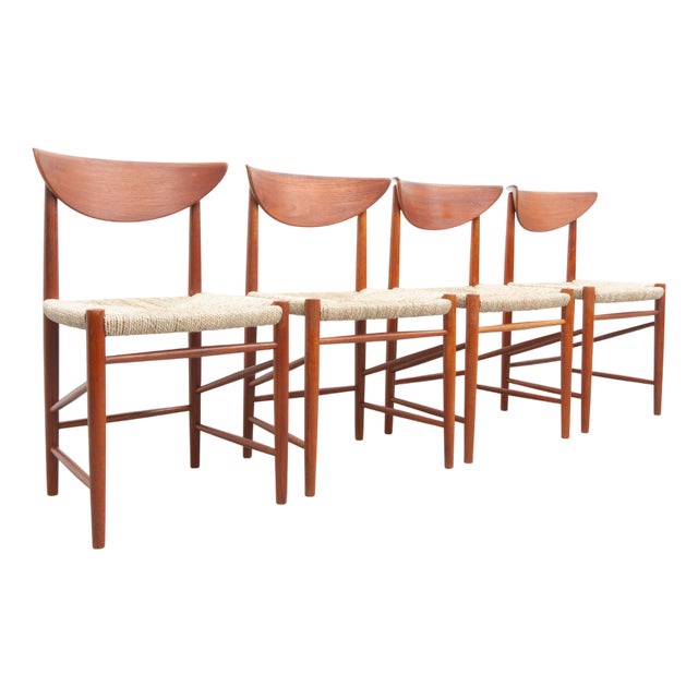 Vintage Teak Dining Chairs by Peter Hvidt and Orla Mølgaard-Nielsen for Søborg Møbelfabrik, 1950s, Set of 4 For Sale