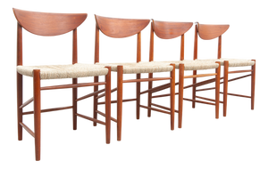 Vintage Teak Dining Chairs by Peter Hvidt and Orla Mølgaard-Nielsen for Søborg Møbelfabrik, 1950s, Set of 4