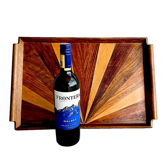 Chestnut Mid 20th Century Marquetry Wood Tray For Sale - Image 8 of 12