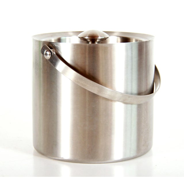 Mid 20th Century Vintage Mid Century Modern Insulated Stainless Steel Ice Bucket For Sale - Image 5 of 9
