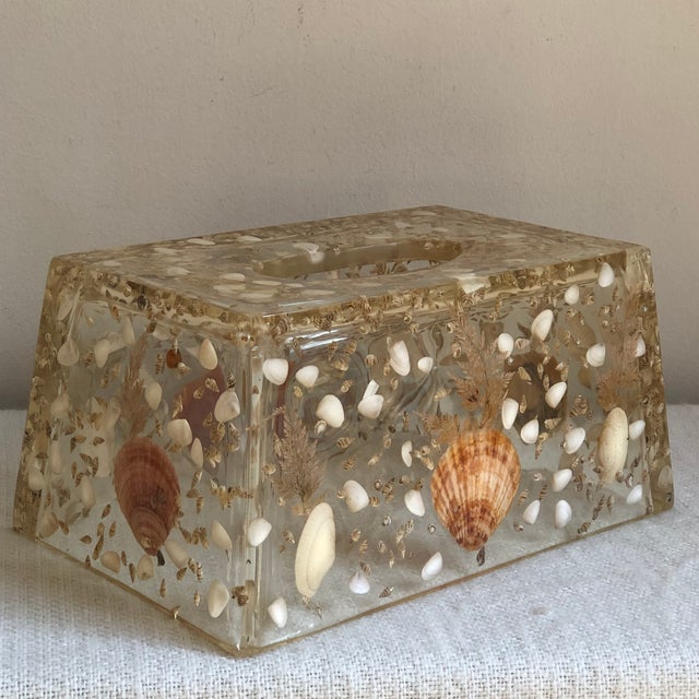 Mid20th Century Palm Beach Regency Style Lucite Tissue Box Cover