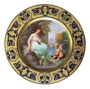 Porcelain Plate by Ernst Wahliss and by R. Pohl for Turn, Vienna, Austria, 1900