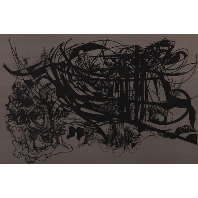 Raymond MORETTI (1931-2005) Rimbaud's Illuminations in Black Original color lithograph Signed in pencil Printed by Arts...
