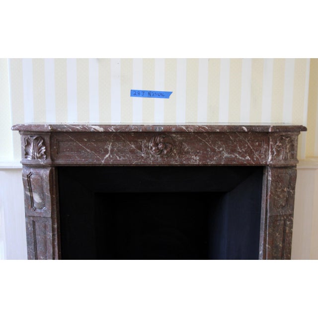 Oxblood Red Waldorf Astoria Rouge Royal Marble Mantel For Sale - Image 8 of 12