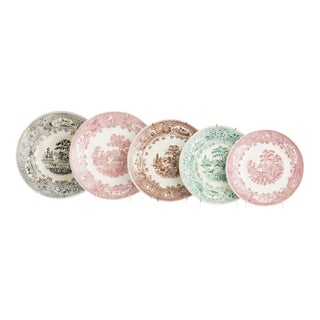 Earthenware Plates from Sacavem, 1800s, Set of 5 For Sale