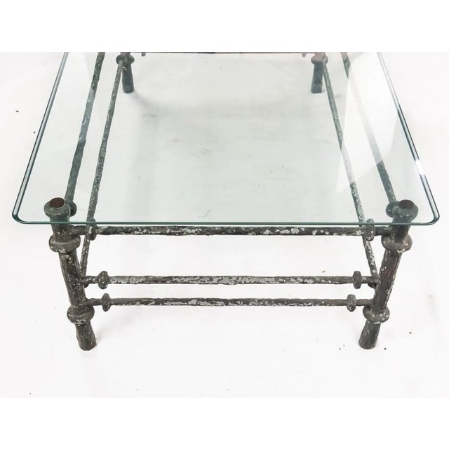 Circa 1980 Patinated Metal Coffee Table After Diego Giacometti. For Sale In Chicago - Image 6 of 7