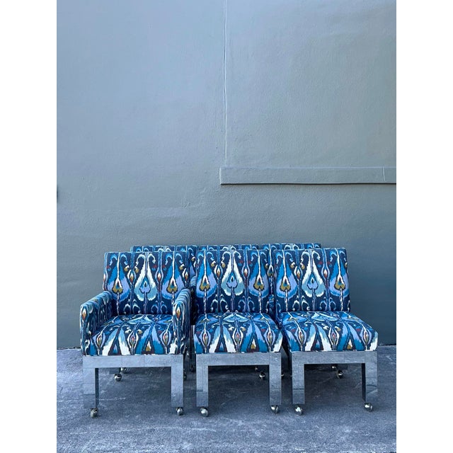 Vintage Boho Paul Evans Cityscape Chrome Dining Chairs - Set of 6 For Sale In West Palm - Image 6 of 12