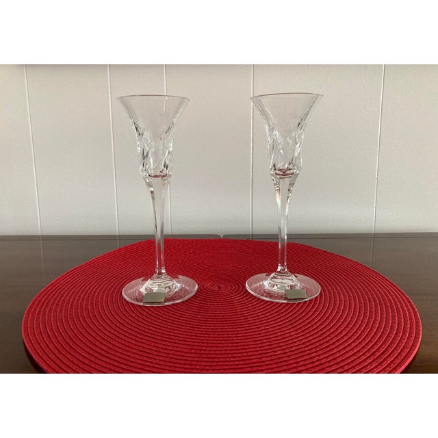 1980s 1980s Mikasa “English Garden” Crystal Candle Holders For Sale - Image 5 of 11