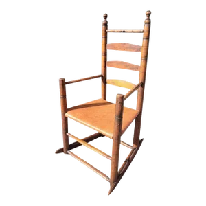 18Thc New England Ladder Back Rocking Chair
