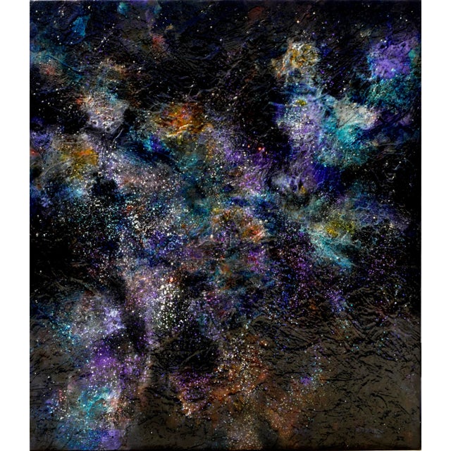 A magnificent cosmic abstract painting by Duane Albert Armstrong (American, b. 1938) reminiscent of the amazing images of...