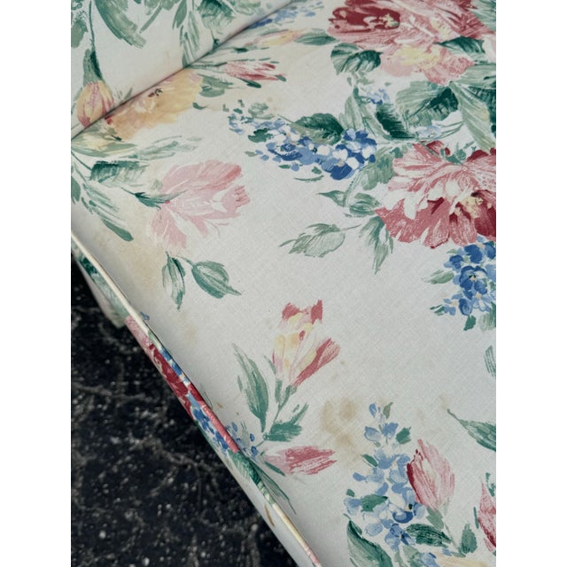 Set of 6 Vintage Floral Upholstered Parsons Chairs For Sale - Image 10 of 12