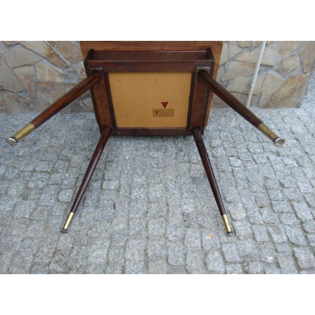 Mid-Century Industrial German Beech Side Table For Sale - Image 6 of 8