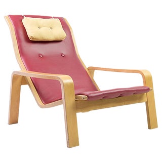 Mid-Century Model Pulkka Lounge Chair by Ilmari Lappalainen for Asko For Sale