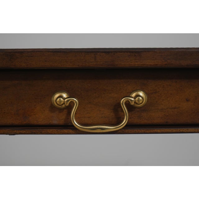 Brown Leather Wrapped Inlaid Mahogany Games Table For Sale - Image 8 of 18