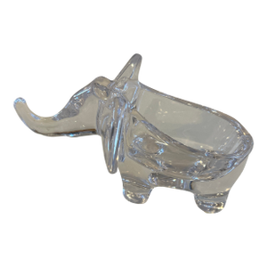Vintage French Vannes Crystal Elephant Candy Dish