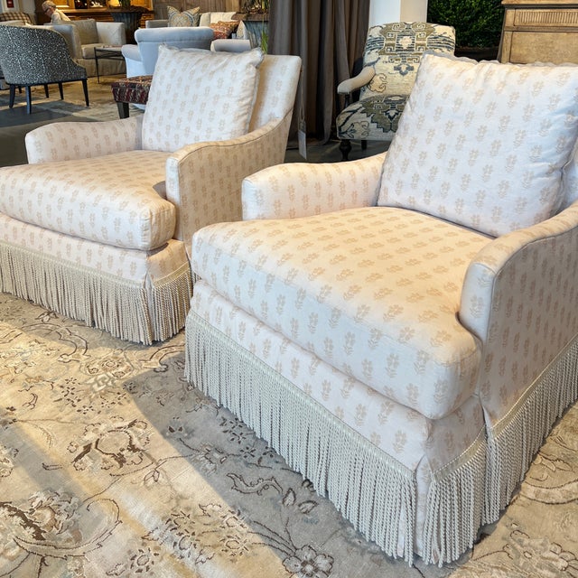 Lee Industries Bullion Fringe Swivel Chair For Sale - Image 11 of 13