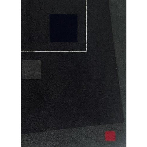 Gray Geometric Abstract Rug or Tapestry by Guy de Lussigny for Tisca France For Sale - Image 8 of 13