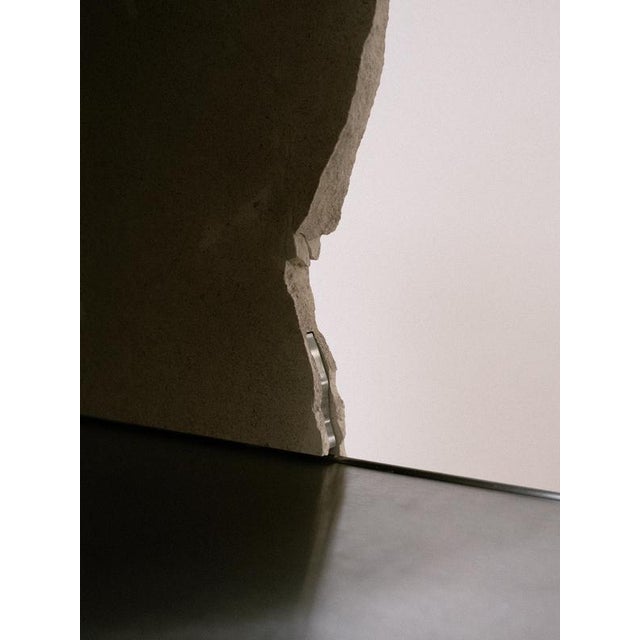 Not Yet Made - Made To Order Aderiva Cabinet in Moleanos Limestone and Stainless Steel by Rosana Sousa For Sale - Image 5 of 8