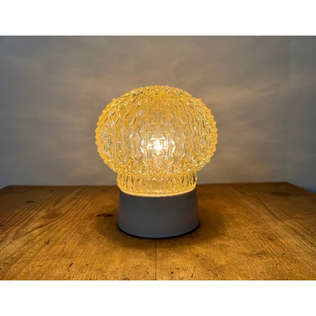 Glass Vintage White Porcelain Ceiling Light, 1970s For Sale - Image 7 of 14