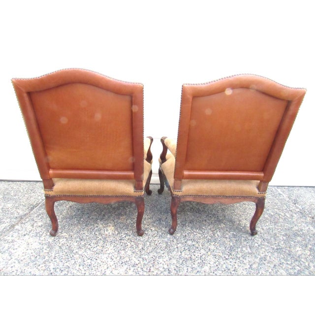 Late 19th Century Pair or Antique French Louis XV Style Armchairs For Sale - Image 5 of 18