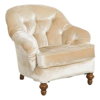 c.r. Laine Button Tufted Upholstered Arm Chair For Sale