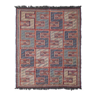 Rug 6x8 Hand-Woven Wool Soumak Kilim | Afghan Sileh Design Rug For Sale