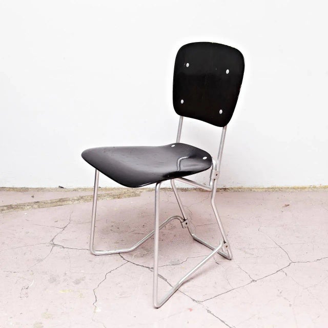 Wood Vintage Aluflex chair by Armin Wirth for Arflex For Sale - Image 7 of 11