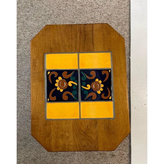 Wood 1970s Vintage Mason Monterey California Tile Top Table For Sale - Image 7 of 7