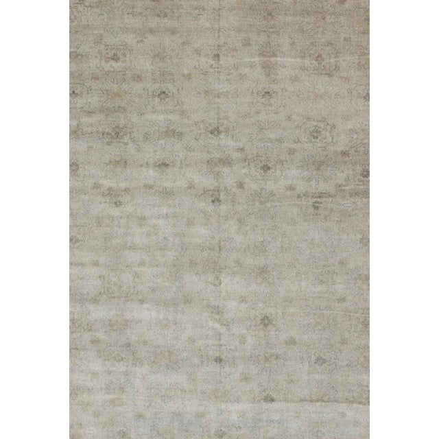 Traditional Large Muted Modern Khotan Rug With Sub-Geometric Motifs 11'9" X 14'6" For Sale - Image 3 of 7