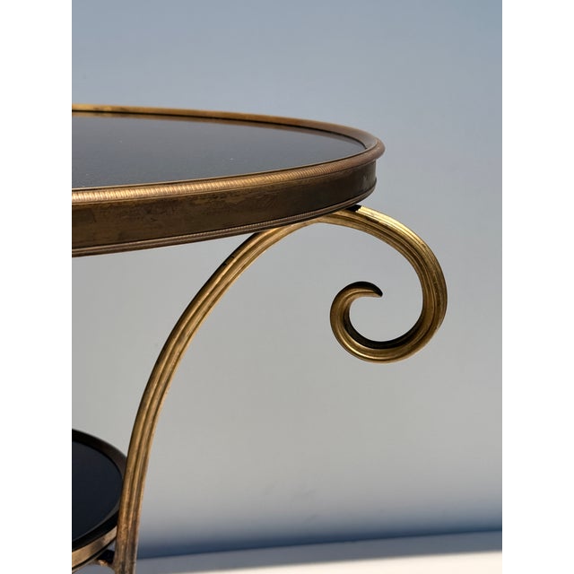 Brass and Black Granite Gueridon Table For Sale - Image 9 of 12