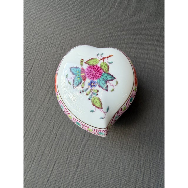Vintage Herend Porcelain Heart Trinket Box For Sale - Image 15 of 17